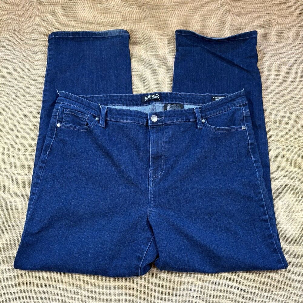 Buffalo David Britton Alyssa High-Rise Straight Leg Strech Demin Jeans Sz 16/36